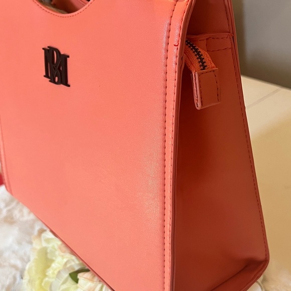 Bagley Mischka Coral Structured Top Handle Handbag NWT‎ Elegant Braided Handle - Picture 4 of 8